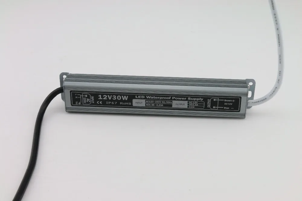 Водонепроницаемый светодиодный драйвер IP67 1 шт. 12 В постоянного тока 30 Вт