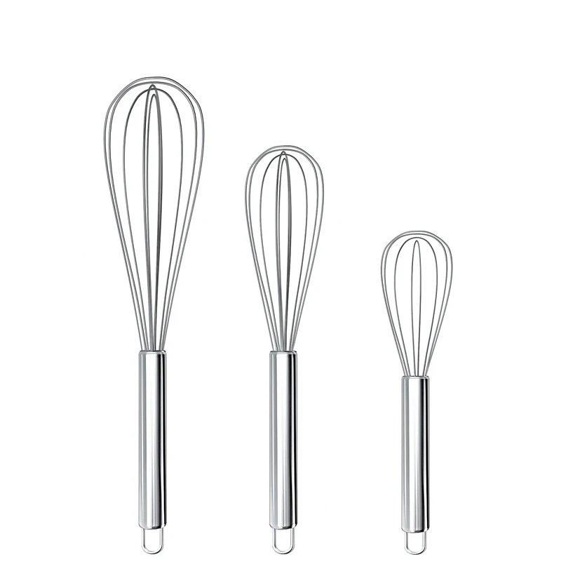 

8" 10" 12" Egg Whisk Stainless Steel Egg Whisk Kitchen Wire Baking Tools and Dough Manual Cake Mixer Egg Mixing Mixer Tools