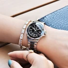 Женские кварцевые часы со стразами, аналоговый дисплей, керамические наручные часы