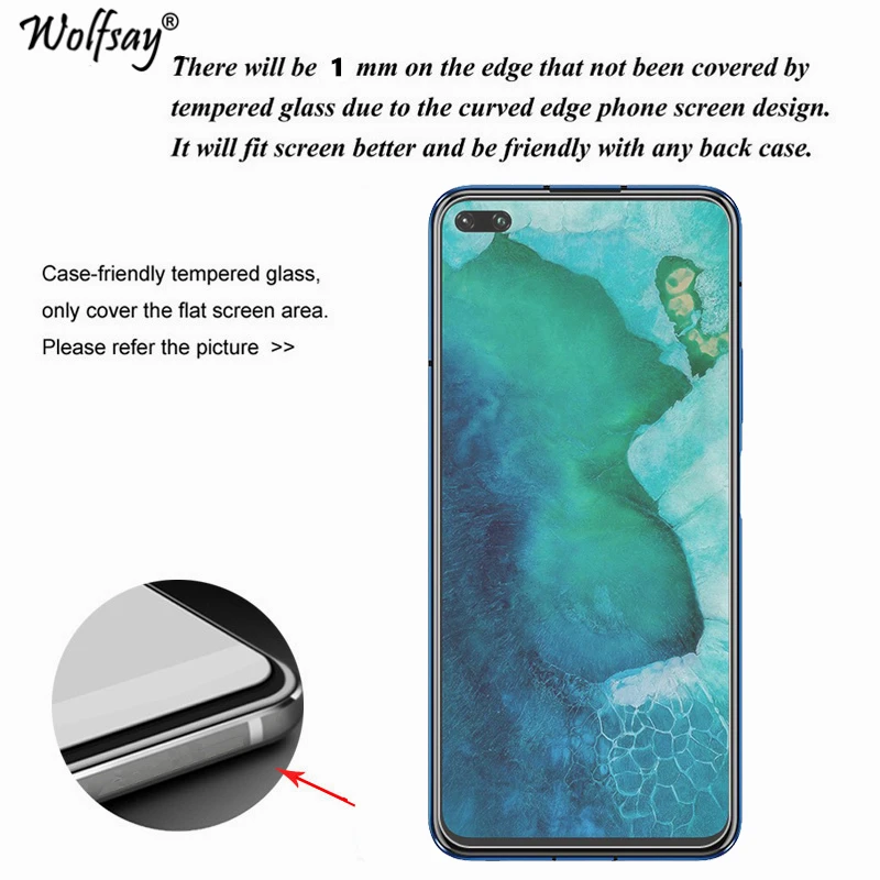 2 piezas de vidrio por Honor 30 de vidrio templado Protector de pantalla para el Huawei Honor 30 DE pel&iacute;cula del tel&eacute;fono para Huawei Honor 30-1