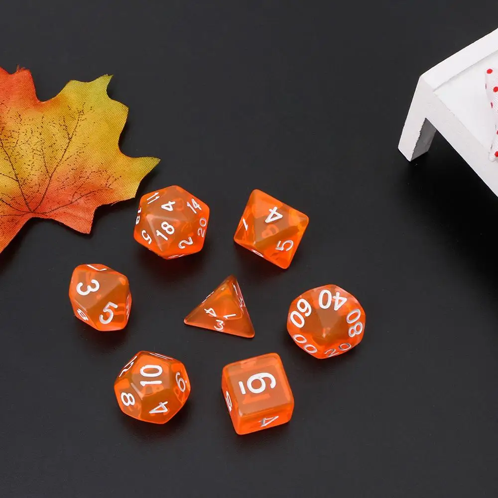 7 шт. прозрачные многогранные игровые кубики для Dragon Pathfinder D20 D12 2xD10 D8 D6 D4|Кубики| |