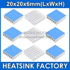 15 шт., алюминиевые радиаторы с термопрокладкой, 20 х20х6 мм