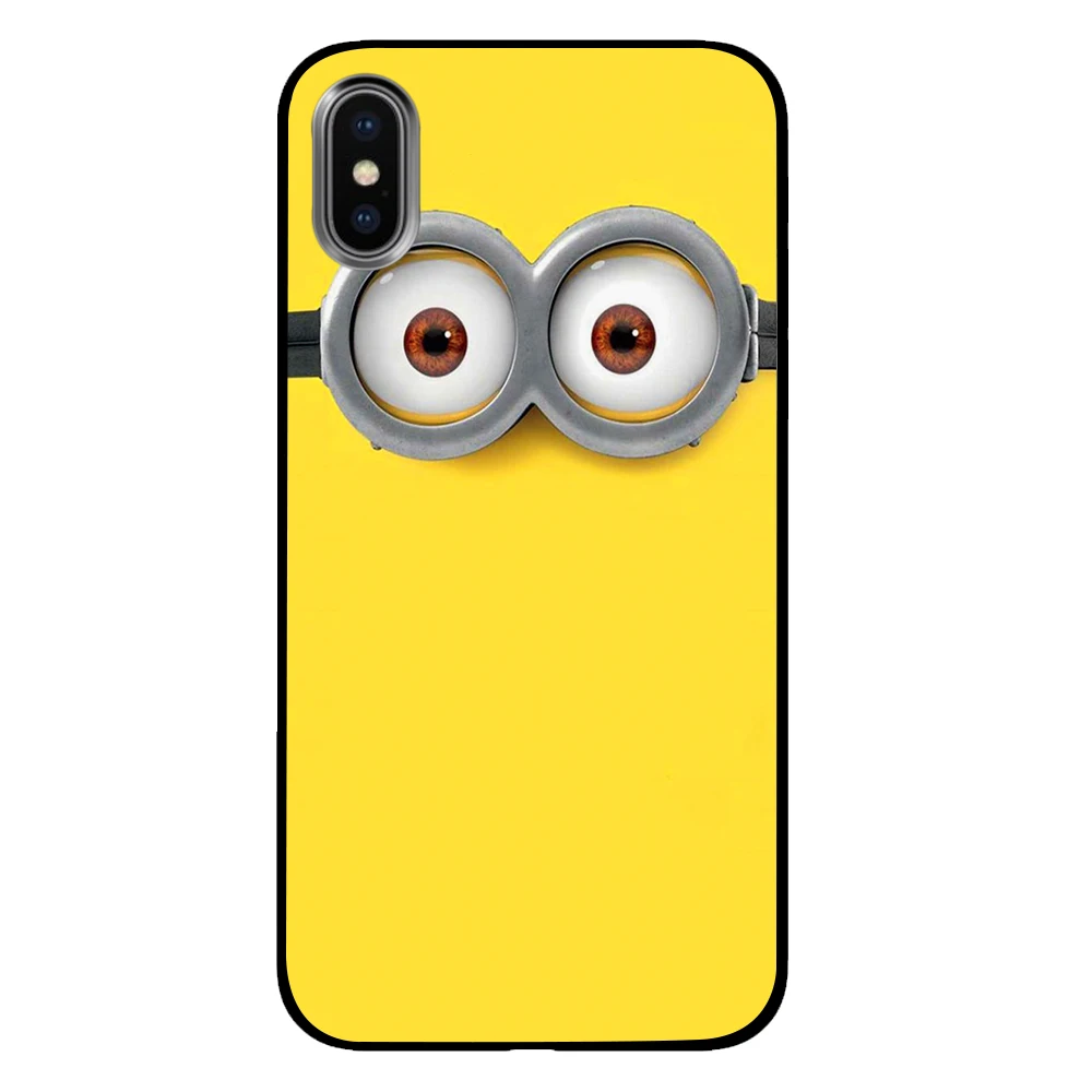 8 С милыми миньонами из мультфильма черные чехлы для телефонов iPhone 5 5S SE 6 6s 7 8 Plus X XS Max XR задняя крышка - Цвет: 8