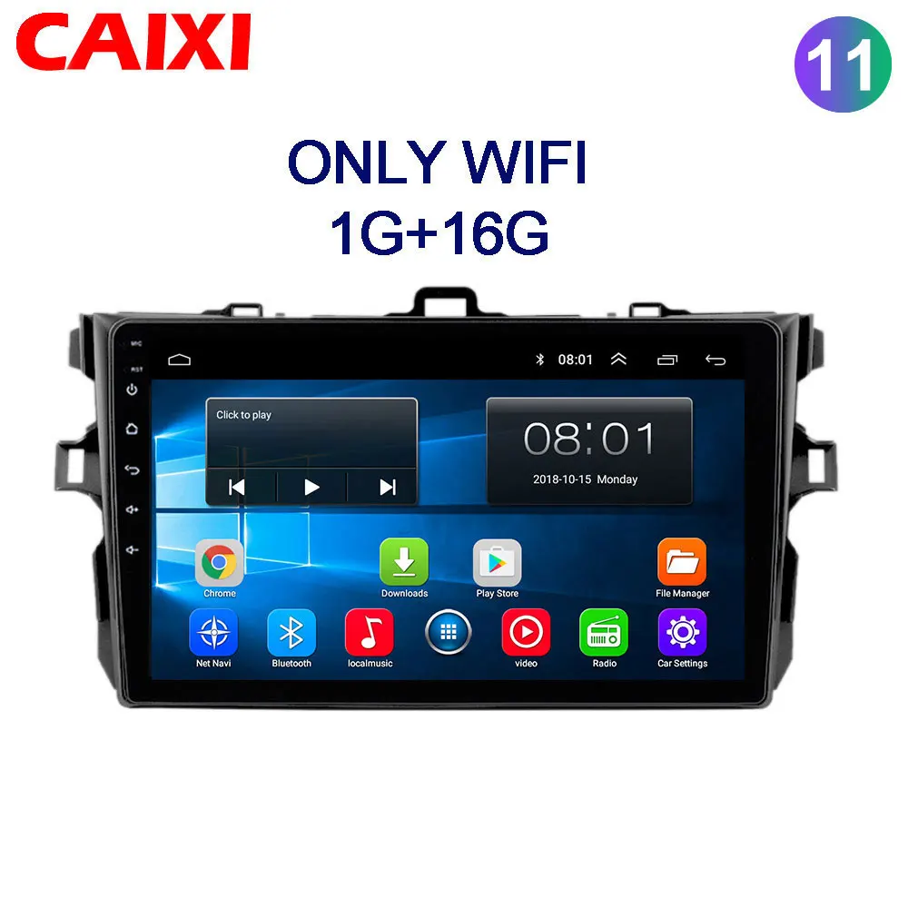 Cx-16co-1 9 дюймов 2din Android8.1 автомобиль радио мультимедиа плеер для Защитные чехлы для сидений, сшитые специально для Toyota Corolla E140/150 2008 2009 2010 2011 2012 2013 стерео навигации - Цвет: Cx-16co-1
