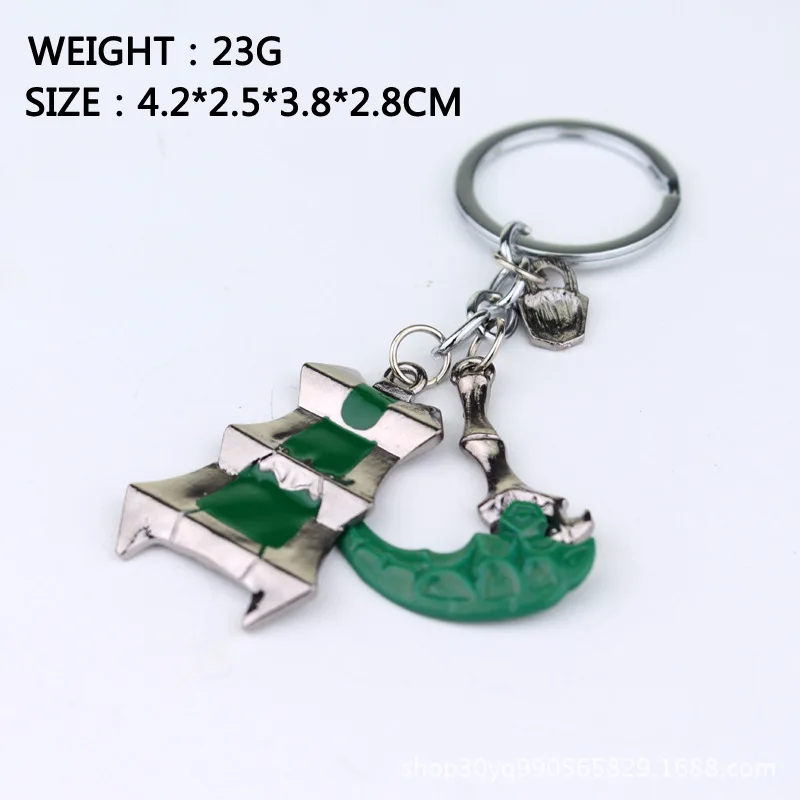 

ZXMJ League of Legend The Chain Warden Keychain Keyring Holder Chaveiro Thresh Weapon Sickle Hook Keyring Jewelry Gift Hot