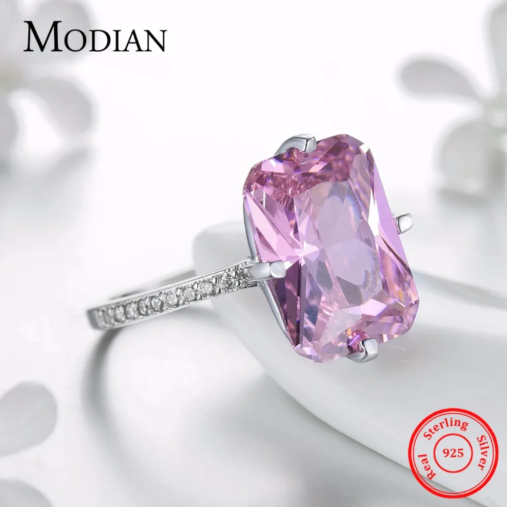 Modian Лидер продаж 100% 925 стерлингового серебра роскошные кольца модное розовое