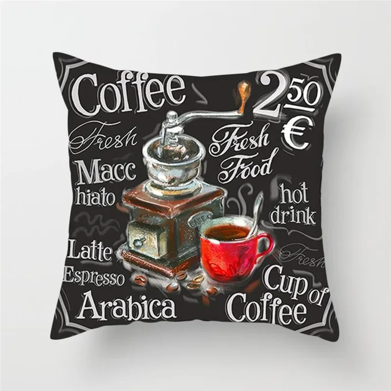 Fuwatacchi серии продуктов питания Чехлы для подушек кофе гамбергер вино пирог сок