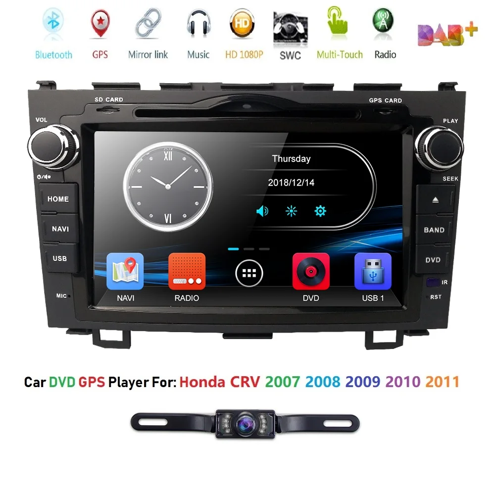 

8-дюймовый цифровой сенсорный экран автомобильное стерео радио 2din dash для Honda CRV 2007-2011 GPS BT DVD плеер CD Радио RDS рулевое колесо USB