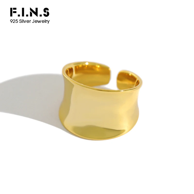 F.I.N.S классические серебряные кольца для женщин серебряное золотое глянцевое