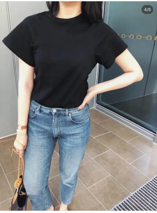 Женская хлопковая футболка с коротким рукавом и круглым вырезом весна-лето 2020 |