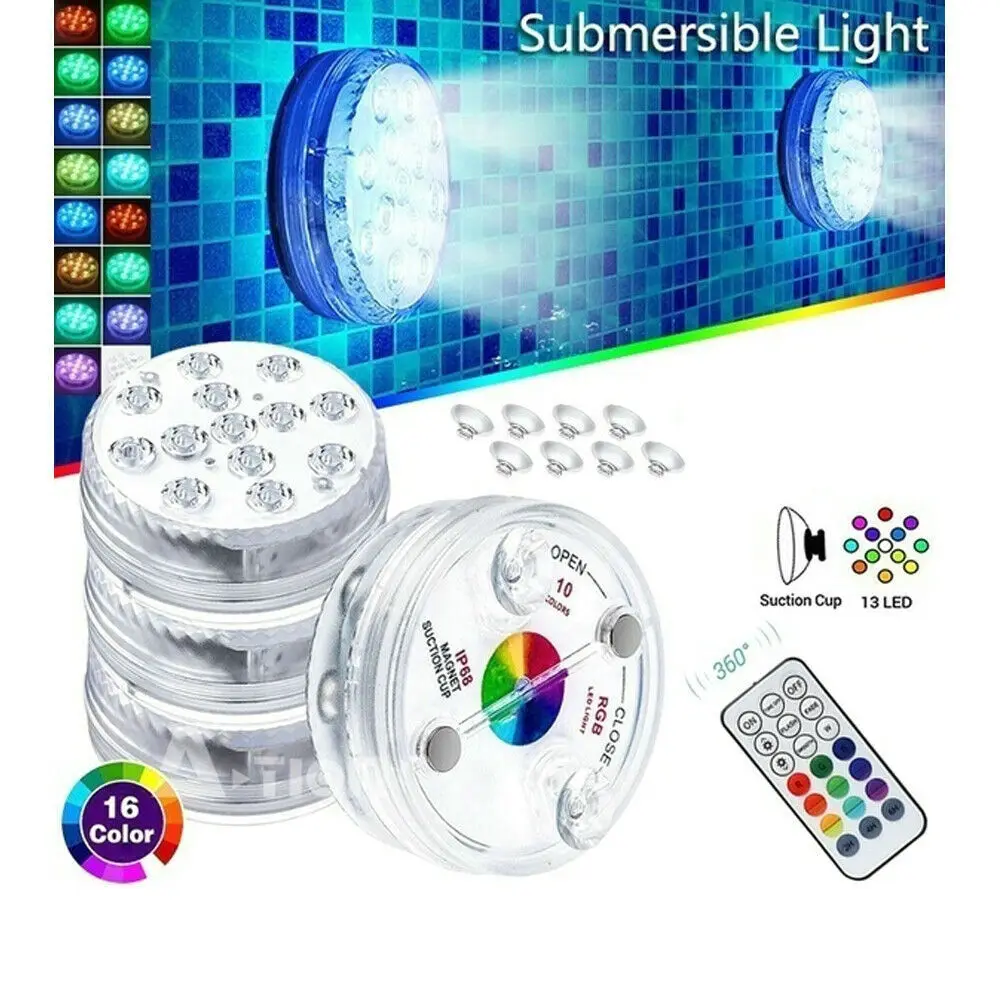 

RGB Submersible Light Underwater LED Night Light Swimming Pool Light for Outdoor Vase Fish Tank Pond Disco Wedding Party