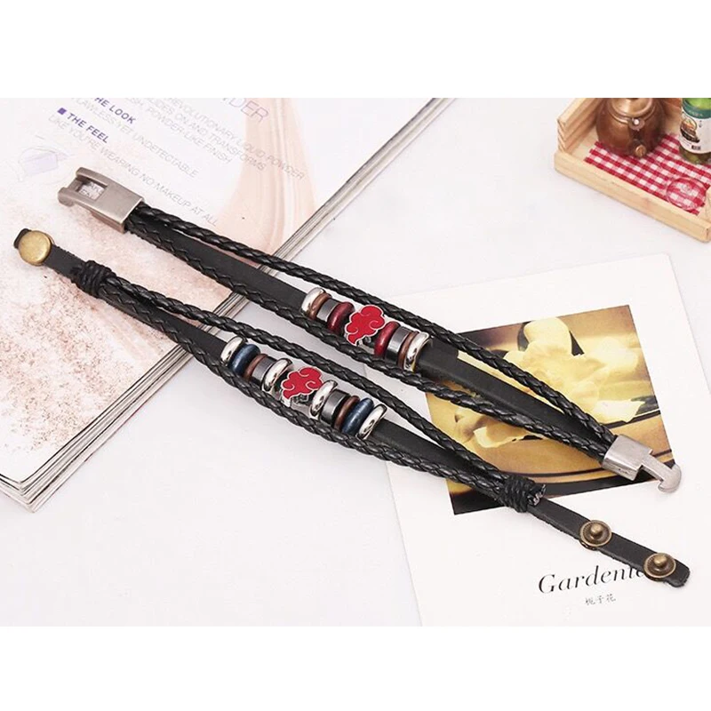 Браслет из черной кожи с пряжкой-цепочкой для косплея | Украшения и аксессуары