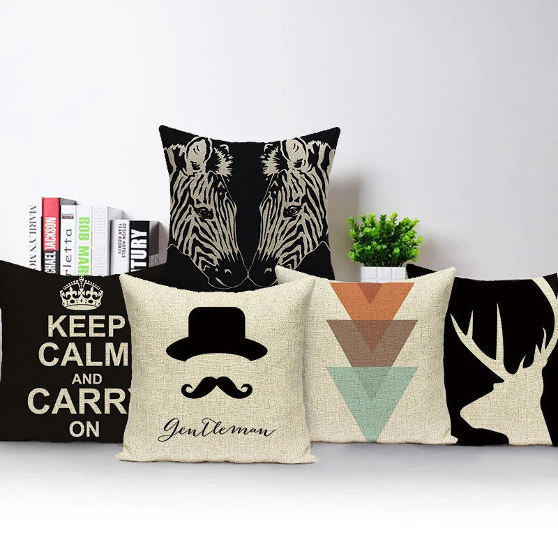 Декоративные диванные подушки Чехол геометрический рисунок оленя подушка с