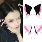 Заколка для волос Лолита с белыми и черными кошачьими ушками и колокольчиком, 2 шт.