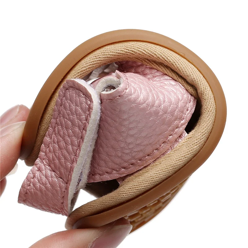 

Summer PU Leather Baby Shoes Newborn Infant Print Solid Anti-slip Baby Girls Boys Sandals Shoes Breathable Open Toe Toddler Shoe