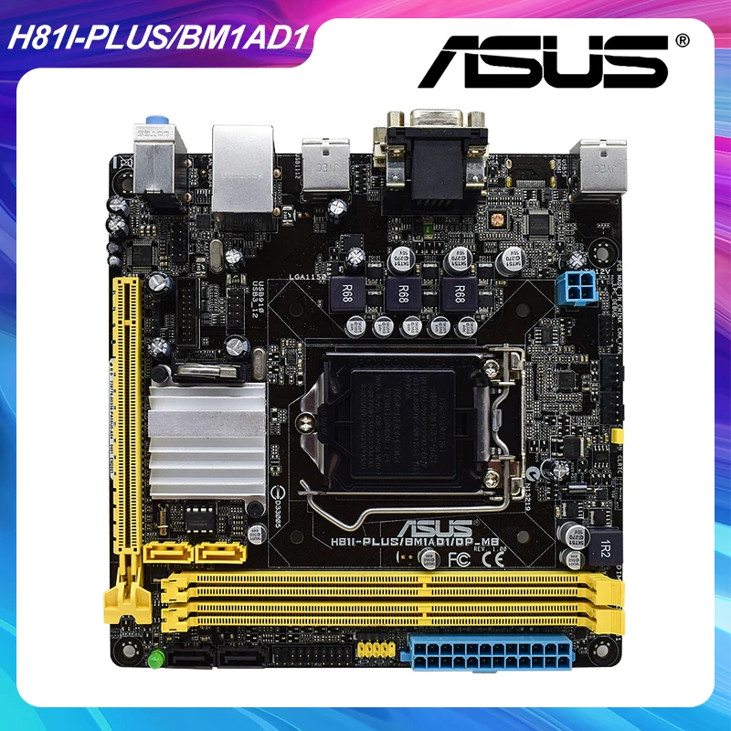 

H81I-PLUS/BM1AD1/DP_MB For ASUS Intel H81 LGA 1150 Motherboard DDR3 dual channel mini itx PCI-E X16 Slot USB3.0 Used Motherboard