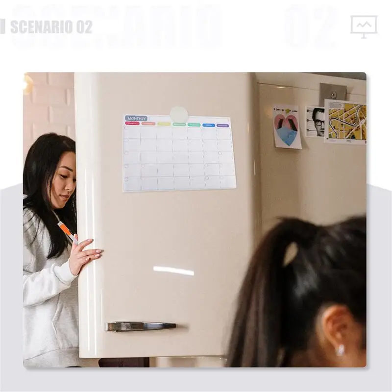

1 Set Dry Erase Calendar Refrigerator Magnetic Calendar Fridge Whiteboard