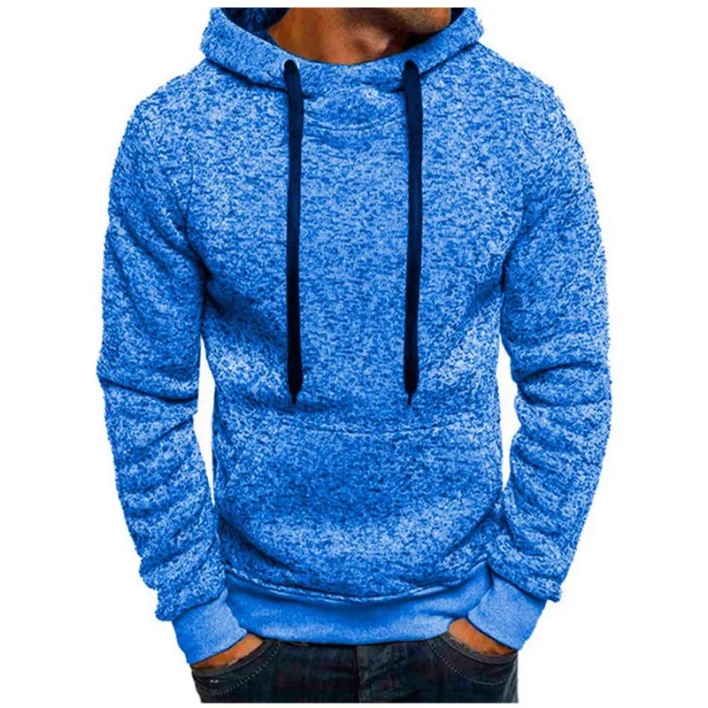 Толстовки Homens Nova Moda Outono Sólidos Camisolas Com Capuz Casuais Quente Velo Agasalho EUA/Eur Tamanho Da Roupa de Marca|Мужские