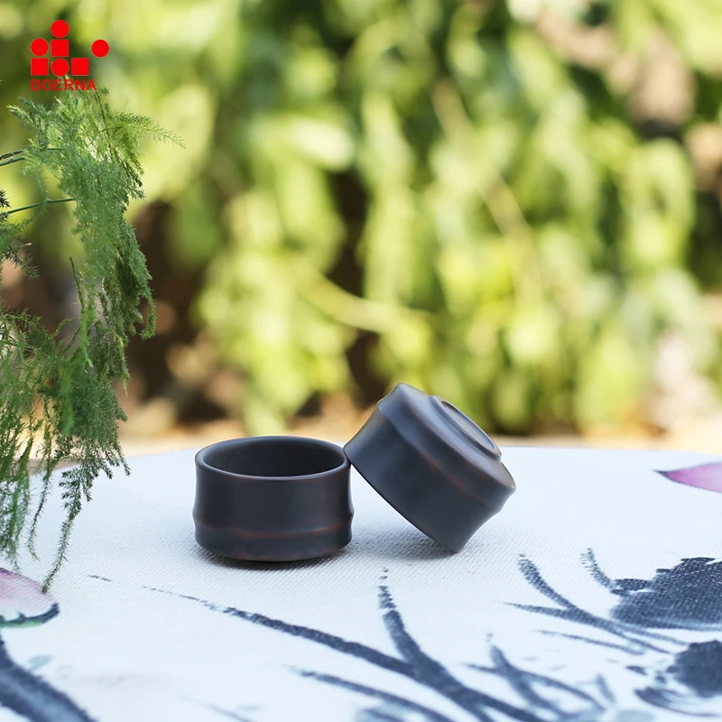 Китайская бамбуковая чашка BOERNA 2 шт. фарфоровая чайная ручной работы из никелевой