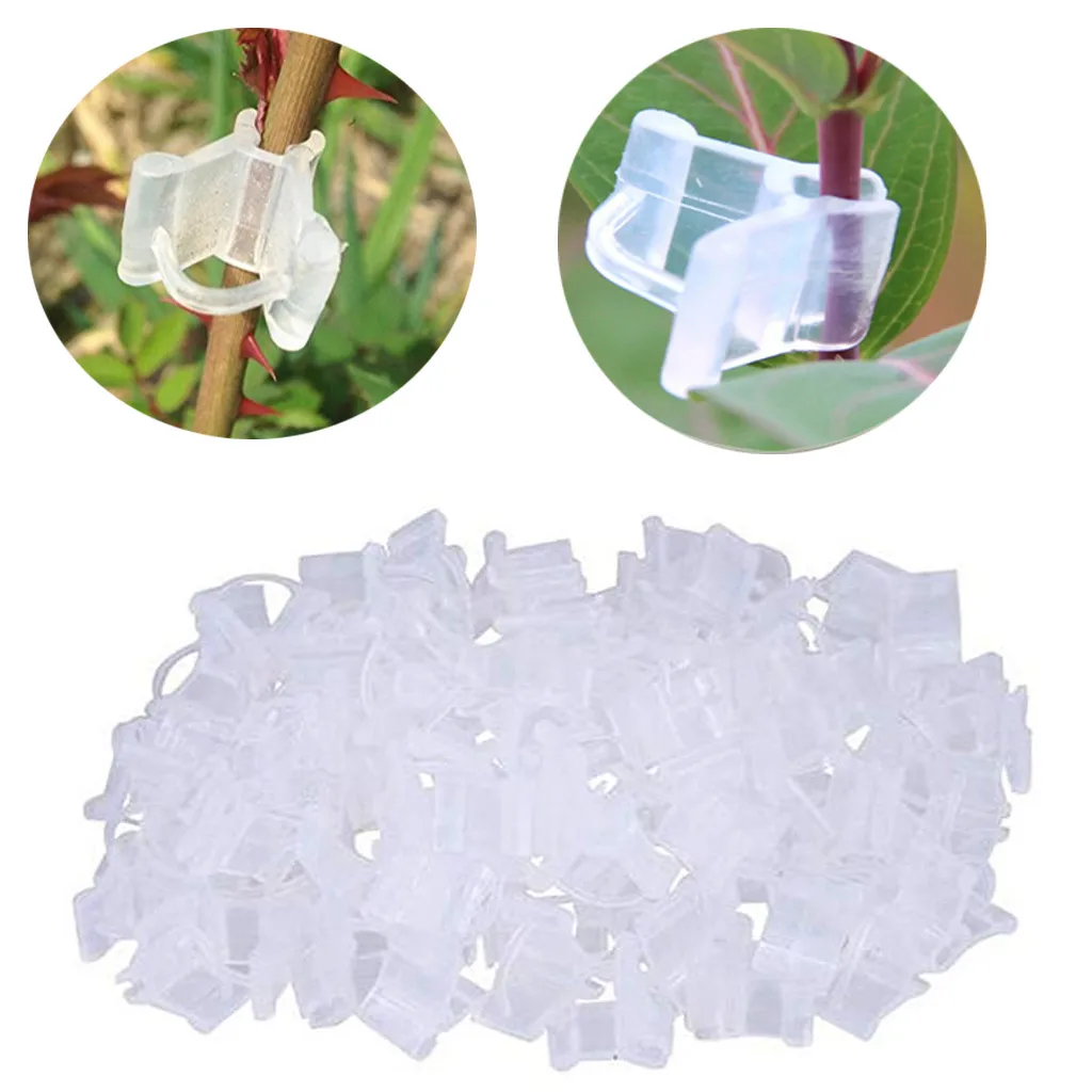 

100Pcs-pack Garden Flower Plant Vine Seedlings Grafted Branches Clip Connector Fasteners Plastic Clips Garden Tool