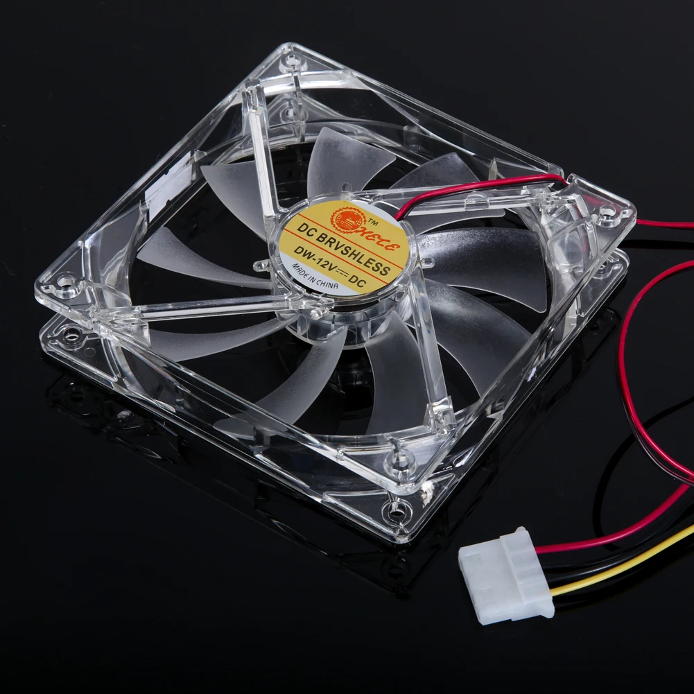 120 мм ПК прозрачный чехол Quad 4 Светодиодный светильник Вентилятор охлаждения ЦП 12