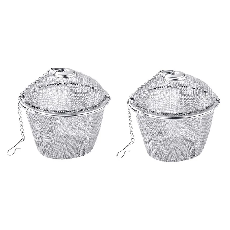 

BMBY-2PCS сетчатый фильтр из нержавеющей стали для инфузионное чайное ситечко, для приправ, трав, специй, шариков, кухонные аксессуары