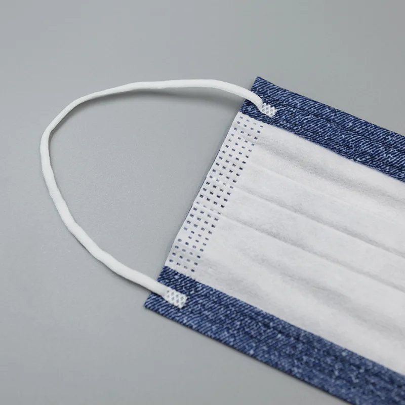 

50pcs Kpop Solid Color Denim Mask Disposable 3-layer Non-woven Fabric Filter Fashion Breathable Ear-hook Adult Mouth Face Mask