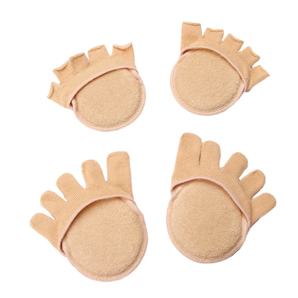 

New Five Toes Forefoot Pads Socks Women High Heels Half Foot Socks Anti-slip Lining Open Toe Heelless Liner Sock