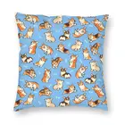 Милый чехол для подушки Jolly Corgis в синем цвете с 3D рисунком Pembroke Welsh Corgi Dog напольная Подушка Чехол для автомобиля крутая Подушка Чехол домашний декор