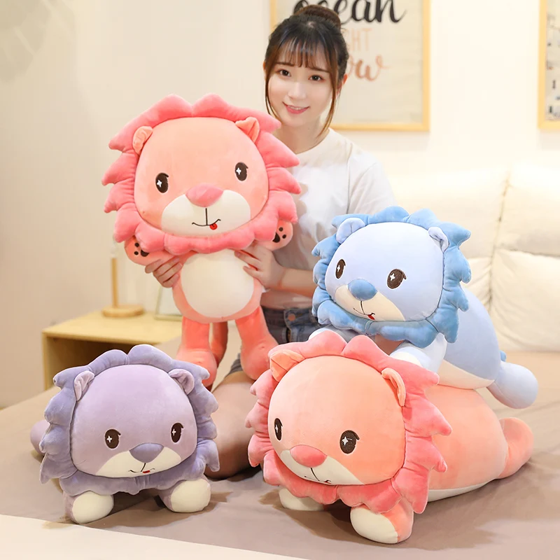 

Nice 1pc 30CM-80cm Cute Stuffed Lion Plush Toy Soft Pillow Kawaii Cartoon Animal Down Cotton Doll for Kids Lovely Chilren's Gift