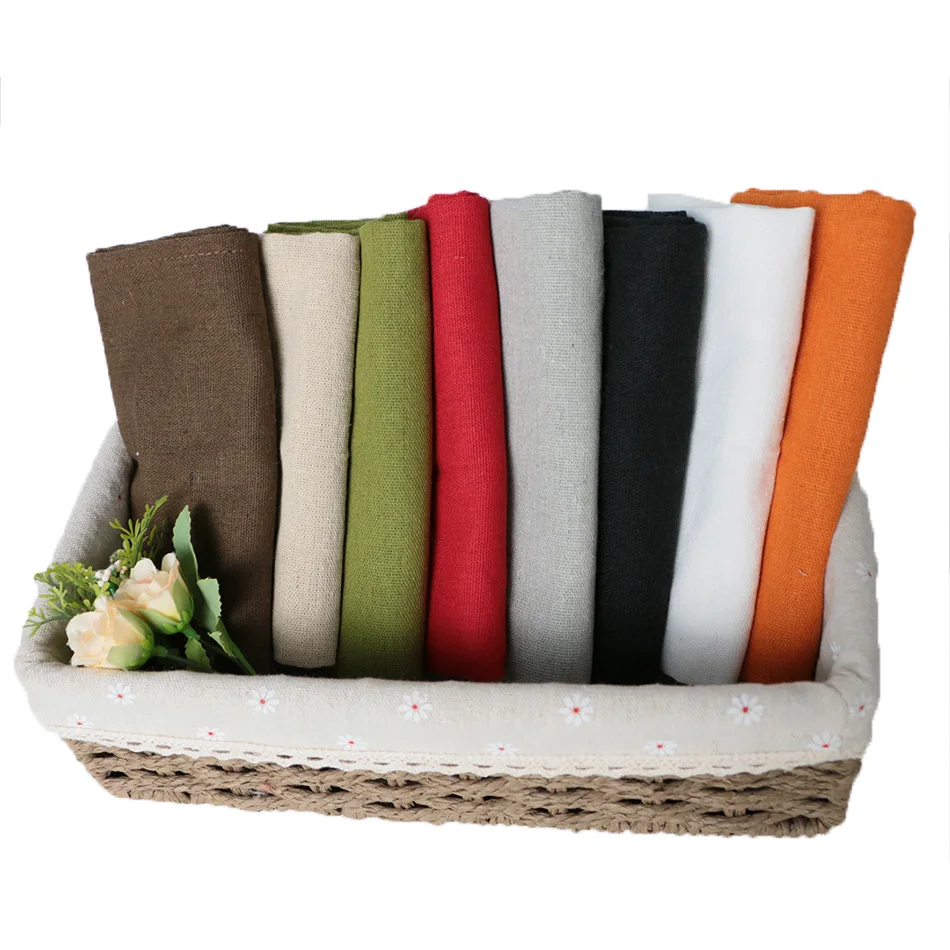 

50X50 Set of 6 Pack Table Napkins Plates Polyester Flax Fabric Reusable Table Mat for Kitchen Towel Dining Wedding Decoration
