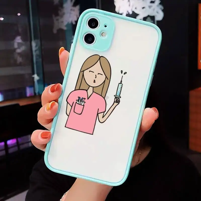 

Nurse Queen Doctor King luxury Phone Cases coque matte transparent For iphone 7 8 11 12 plus mini x xs xr pro max cover