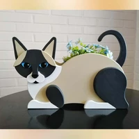 241418cm cute cat wooden garden flower pots succulent planter plant container desktop cartoon animal ornaments crafts
