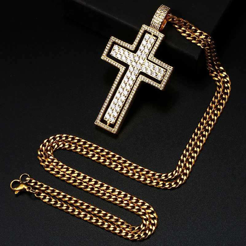 Цепочка с подвеской в виде креста Иисусом стиле хип-хоп | Украшения и аксессуары