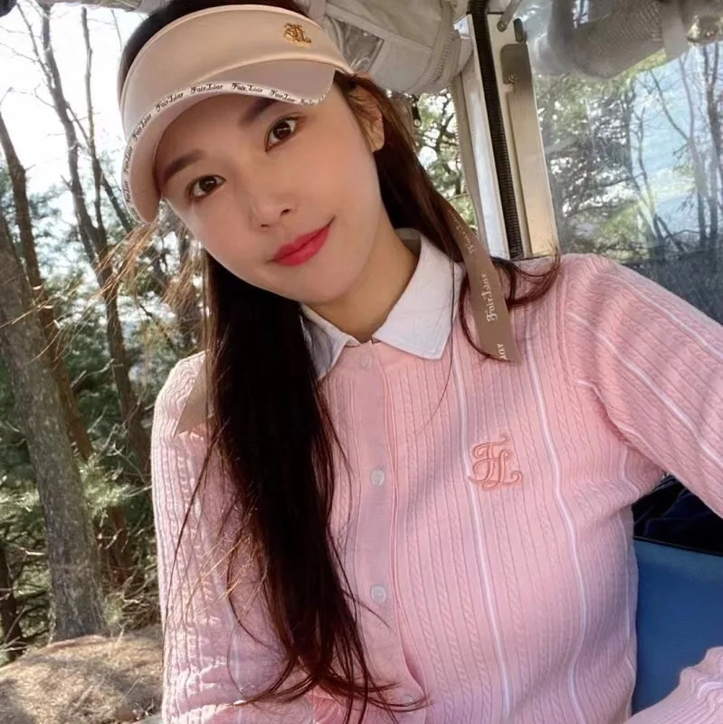 

Golf Ladies fall golf long sleeve cardigan top Outdoor sports leisure temperament lady golf sweater golf ladies