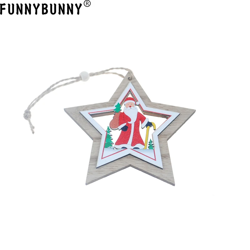 FUNNYBUNNY рождественские украшения подвески Деревянные Колокольчики Санты