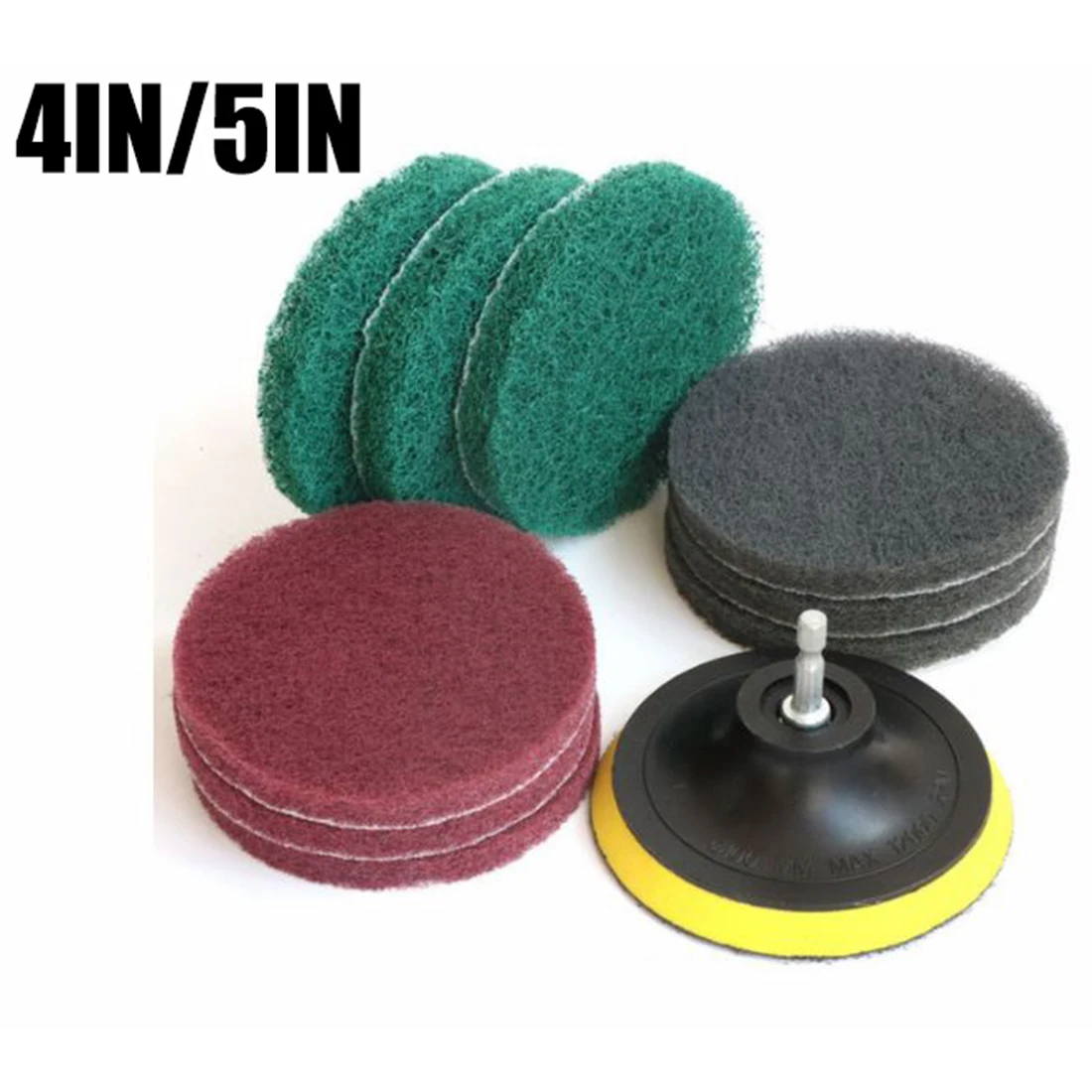 

1 / 4inch Scrub Pads Kit Set of 100 Back fleece + 1PCS polishing plate