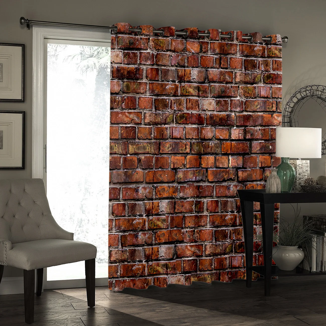 Трещины в каменной кирпичной стене Ретро Красный камень обои оконные обработки