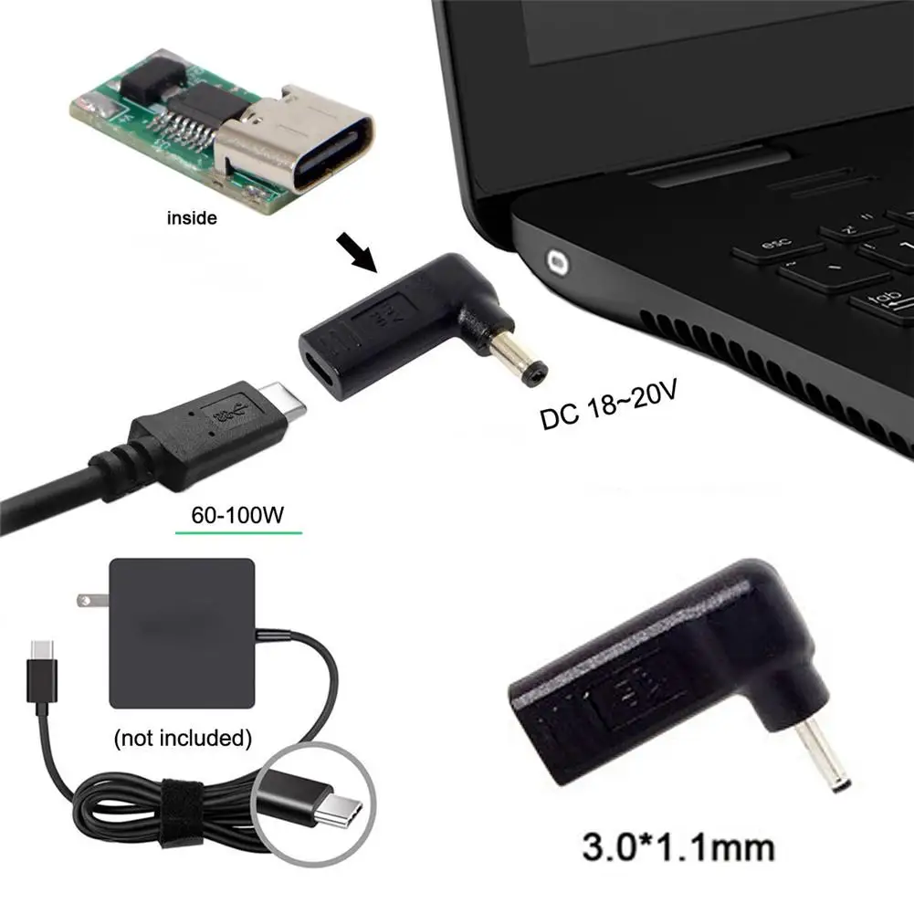 Адаптер конвертер для зарядного устройства ноутбуков 3 0 1 мм разъем USB типа C мама