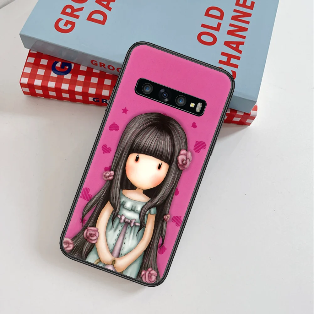 

Cute Santoro Cartoon Gorjuss Phone Case For Samsung Galaxy Note S 8 9 10 20 Plus E Lite Uitra black Prime Soft Coque Fashion