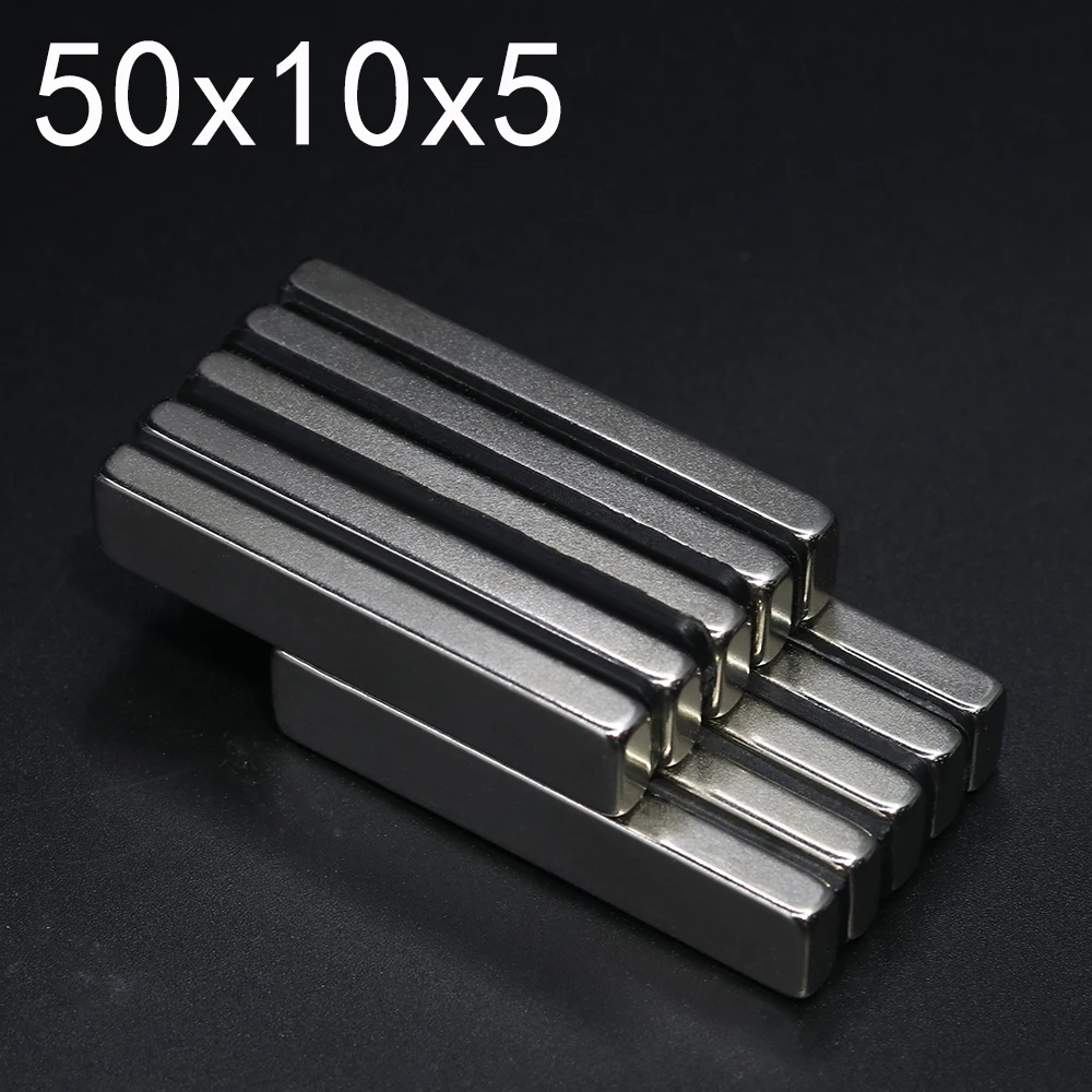 1/2/5/10 шт 50x10x5 неодимовый магнит 50 мм x 10 5 N35 NdFeB Блок супер мощный сильный постоянный