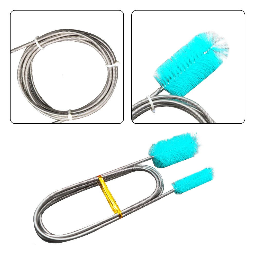 Нержавеющая сталь Гибкая двойная головка чистящей щетки многофункциональная