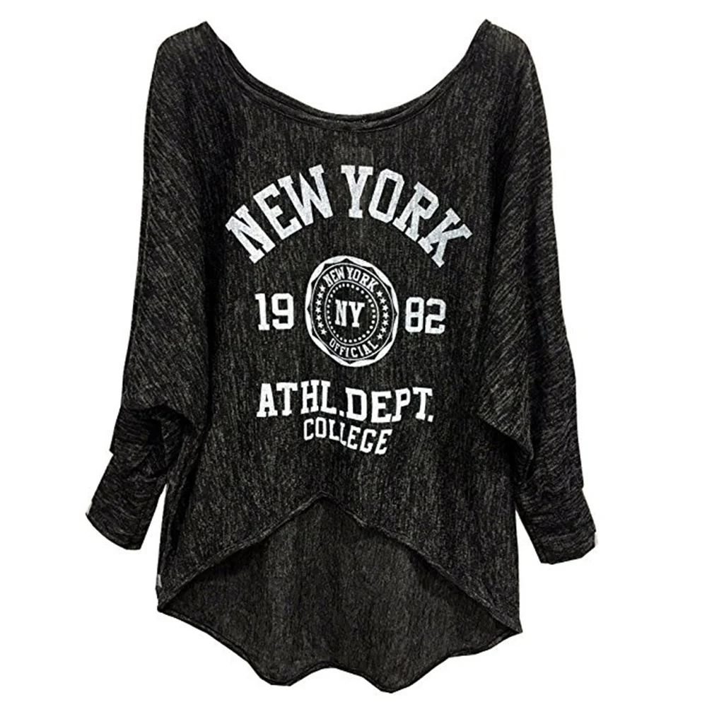 Футболка женская повседневная с рукавом летучая мышь большого размера | Женская