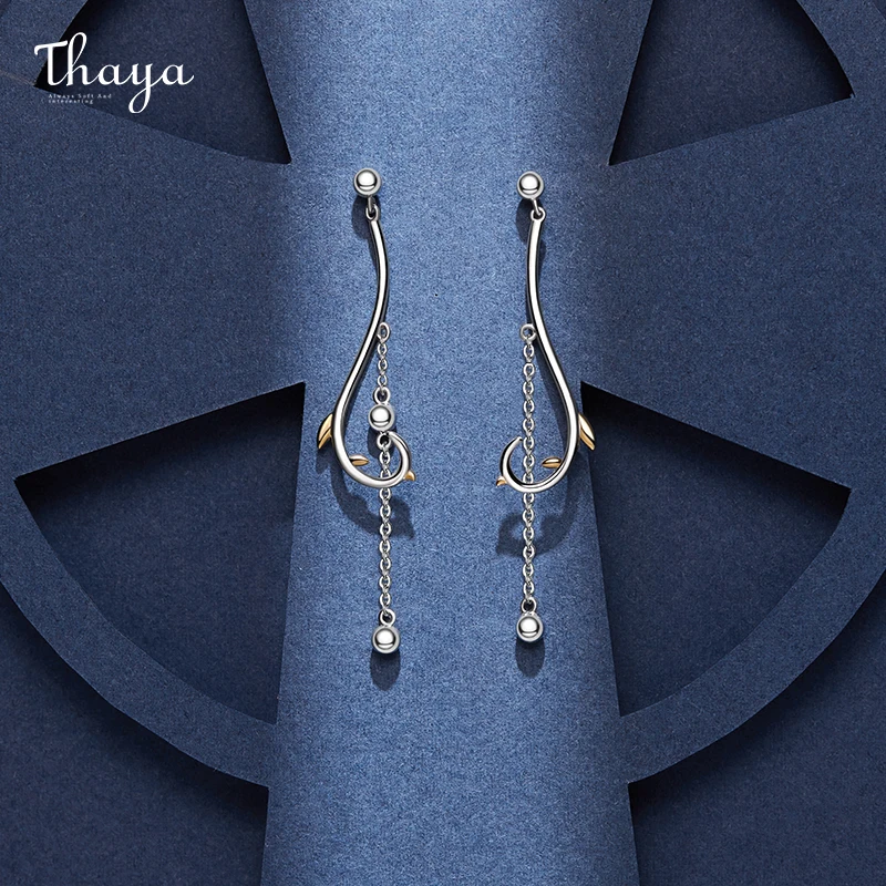

Thaya Original Brand DesignMagic Series Silver Beads 5cm Length Earring Zircon Stud For Young Fashion Girl Fine Jewelry Gift