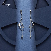 thaya original brand designmagic series silver beads 5cm length earring zircon stud for young fashion girl fine jewelry gift