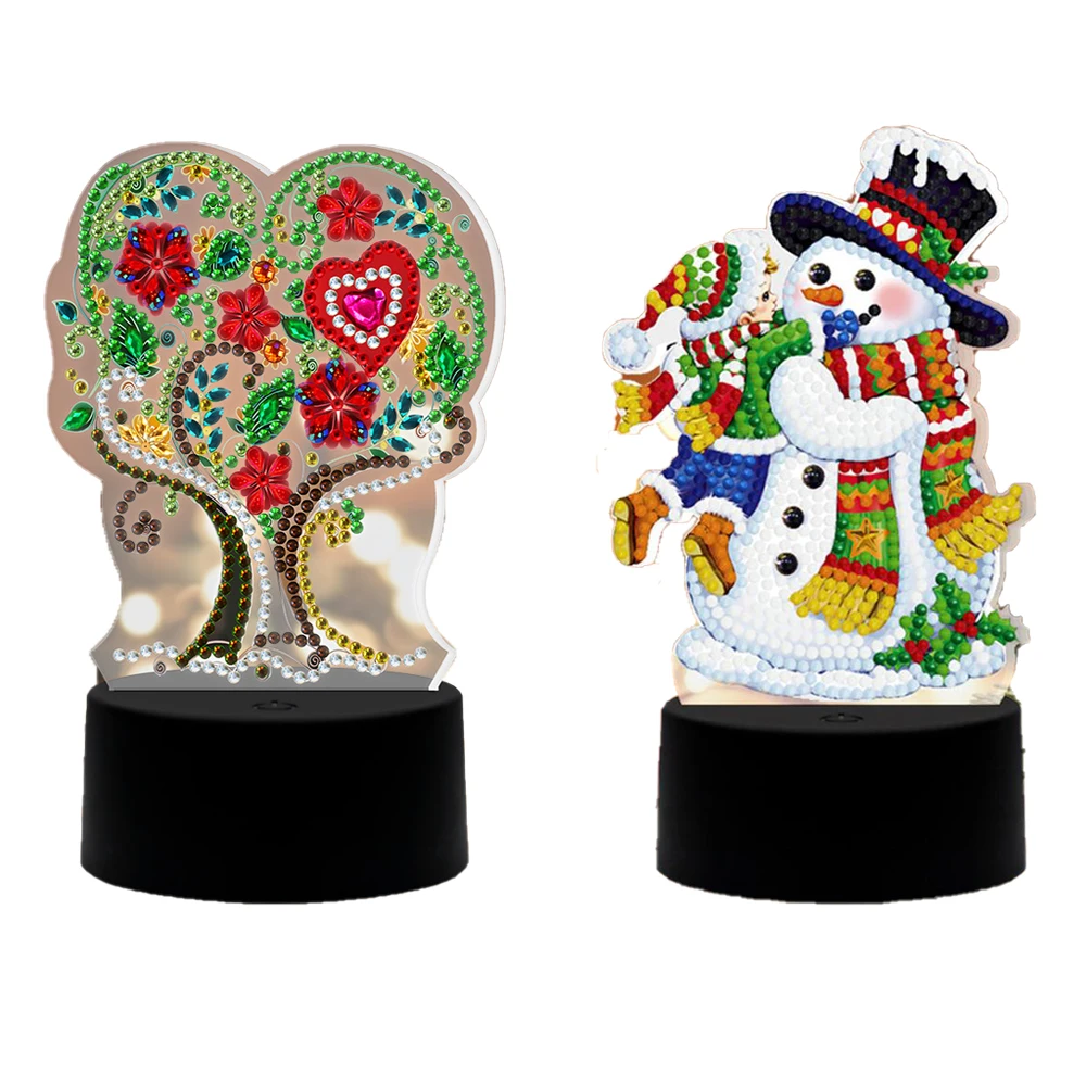 

5D DIY Искусство бриллиантовый рисунок Рождество Рождественская елка Снеговик светильник бренд Алмазная мозаика полная Алмазная вышивка кре...