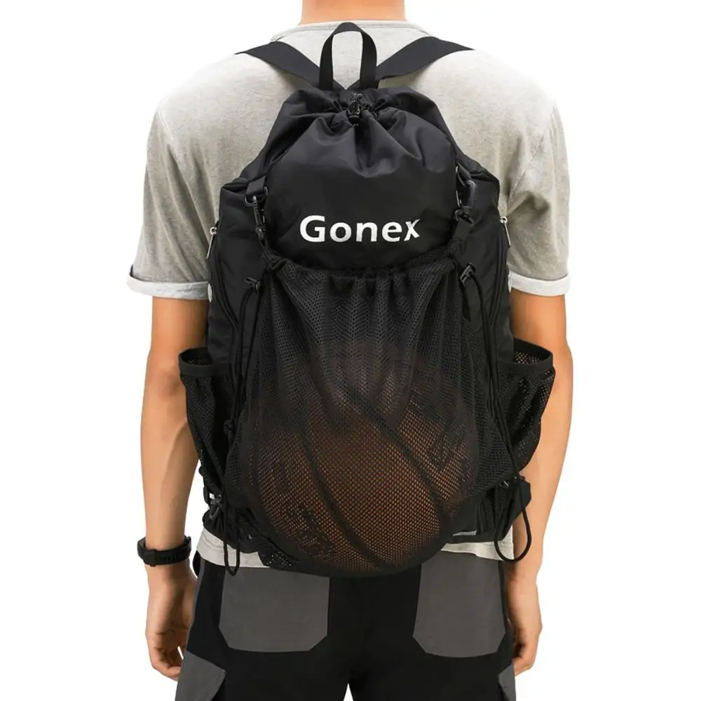 

Gonex Basketball Backpack with Detachable Ball Mesh Bag, Foldable Drawstring Gym Backpack for Soccer Volleyball Baseball Yoga