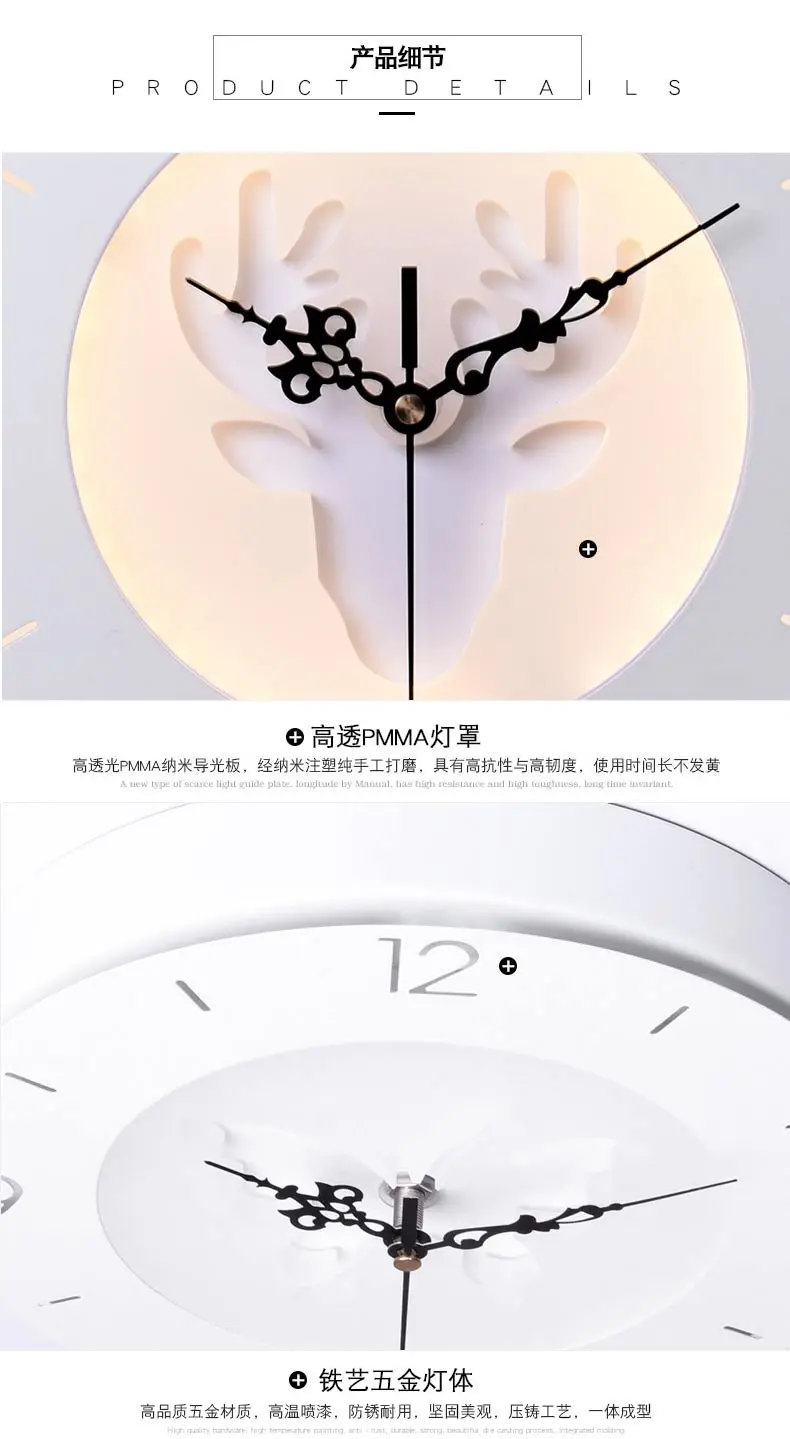 Прикроватная лампа настенная с часами для спальни креативная декоративная