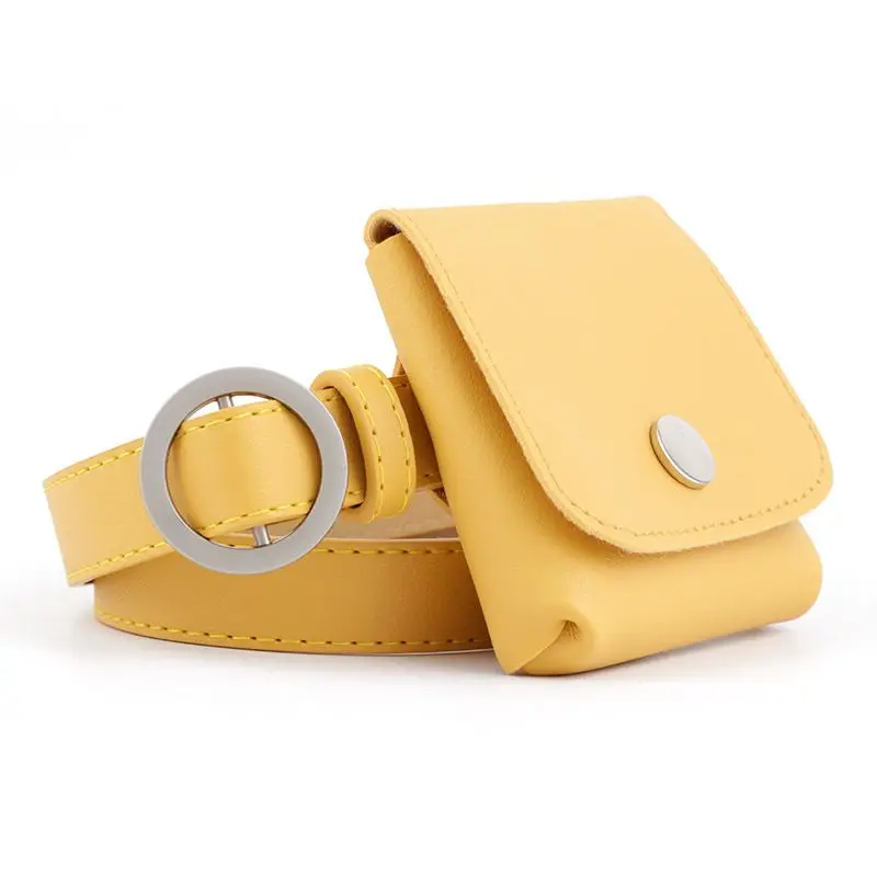 Ремень NO.ONEPAUL женский из натуральной воловьей кожи модный пояс с круглой пряжкой