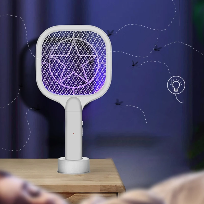 

Electronic Insect Trap Bug Zapper 3000V Mosquitoes Racket Swatter USB Rechargeable 1200mAh Insect Trap Light Fly Trap Bug Zapper